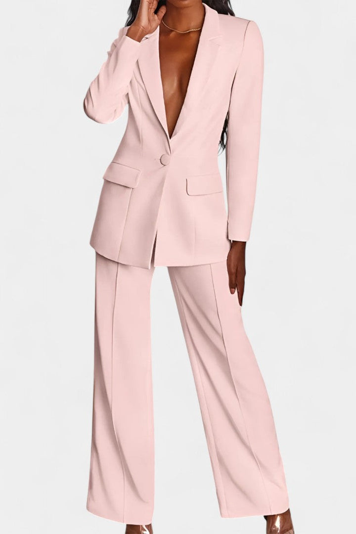 Agnesina Blazer and High-Waisted Pants Ensemble