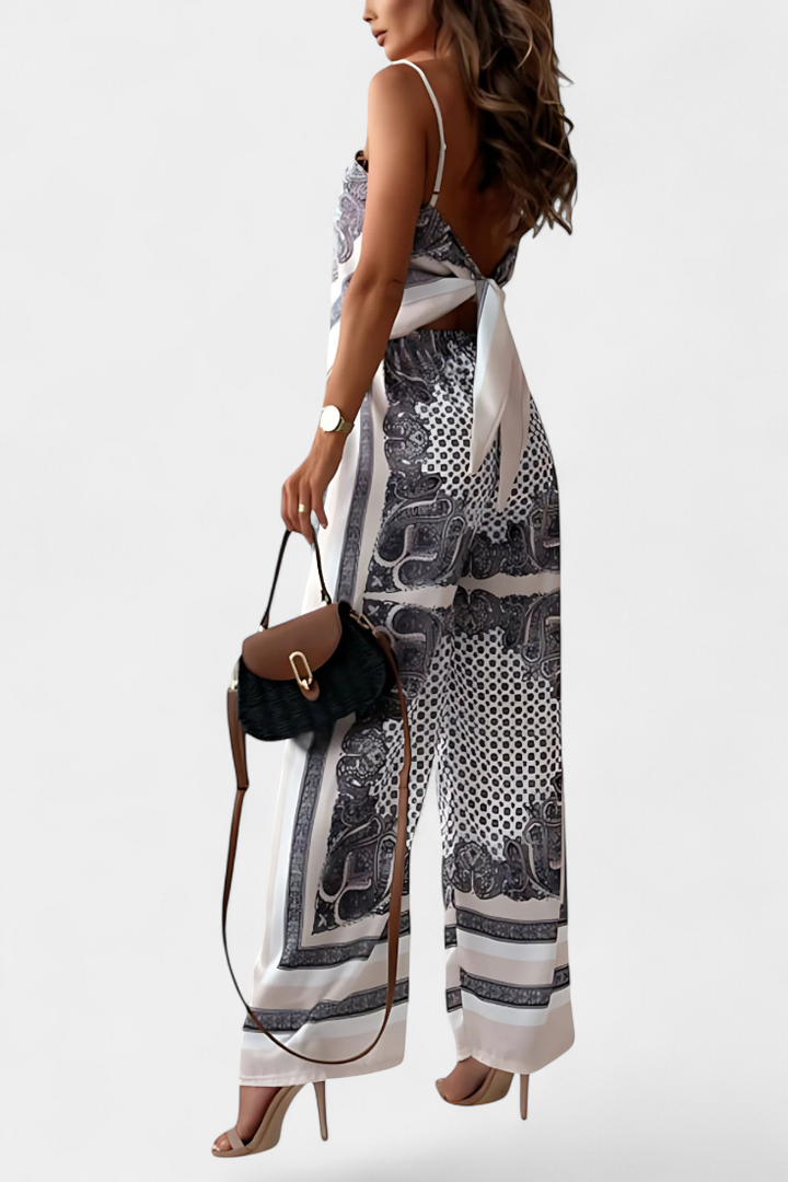 Adelina Paisley Set: Bandeau Top and Wide-Leg Pants