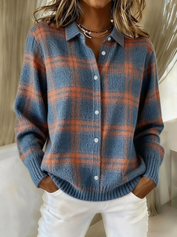 Fabiana | Plaid Knit Shirt Jacket
