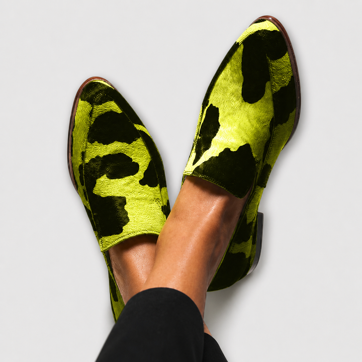 Bruna | Cow Print Loafers