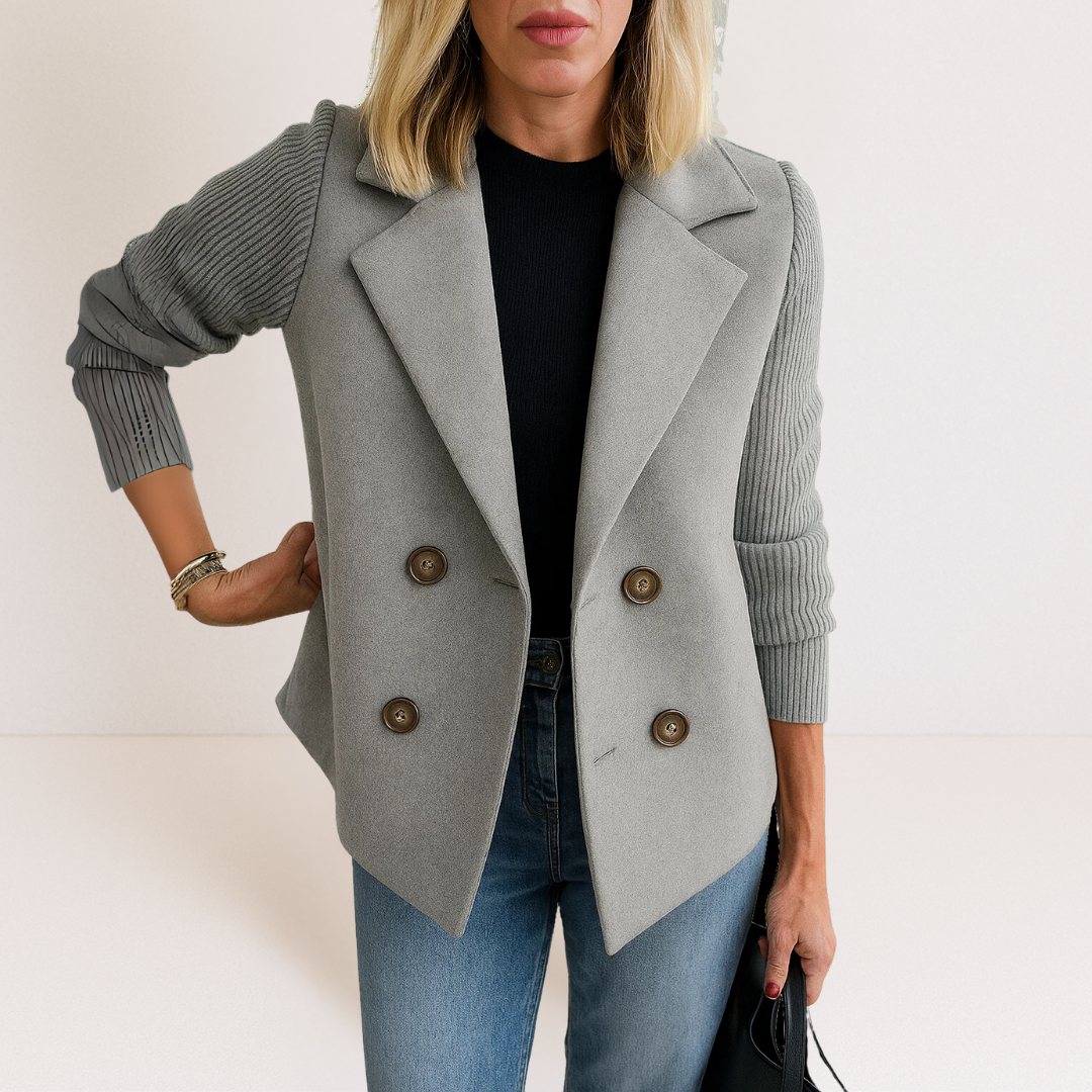 Federica | Knit-Sleeve Tailored Coat