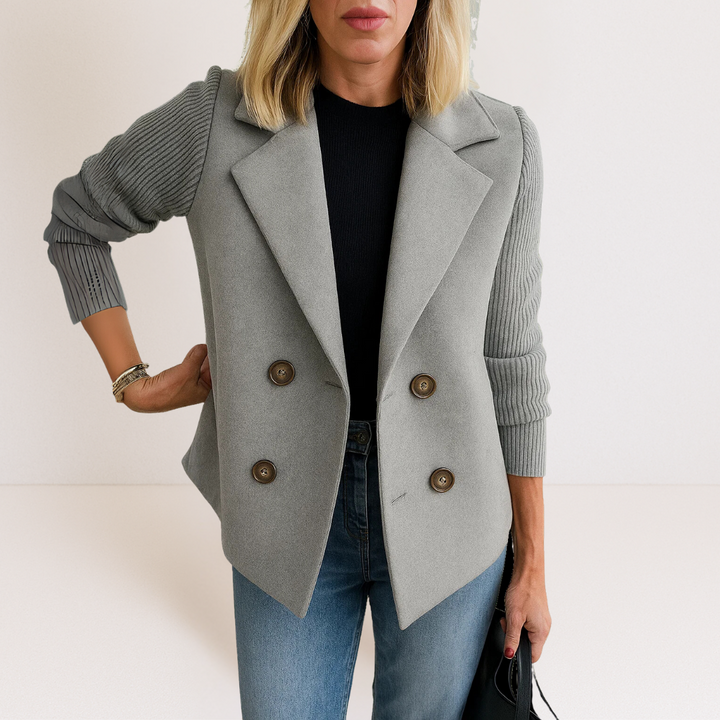 Federica | Knit-Sleeve Tailored Coat