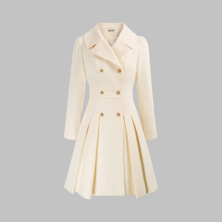 Priscilla - Elegant Double-Breasted Long-Sleeve Coat