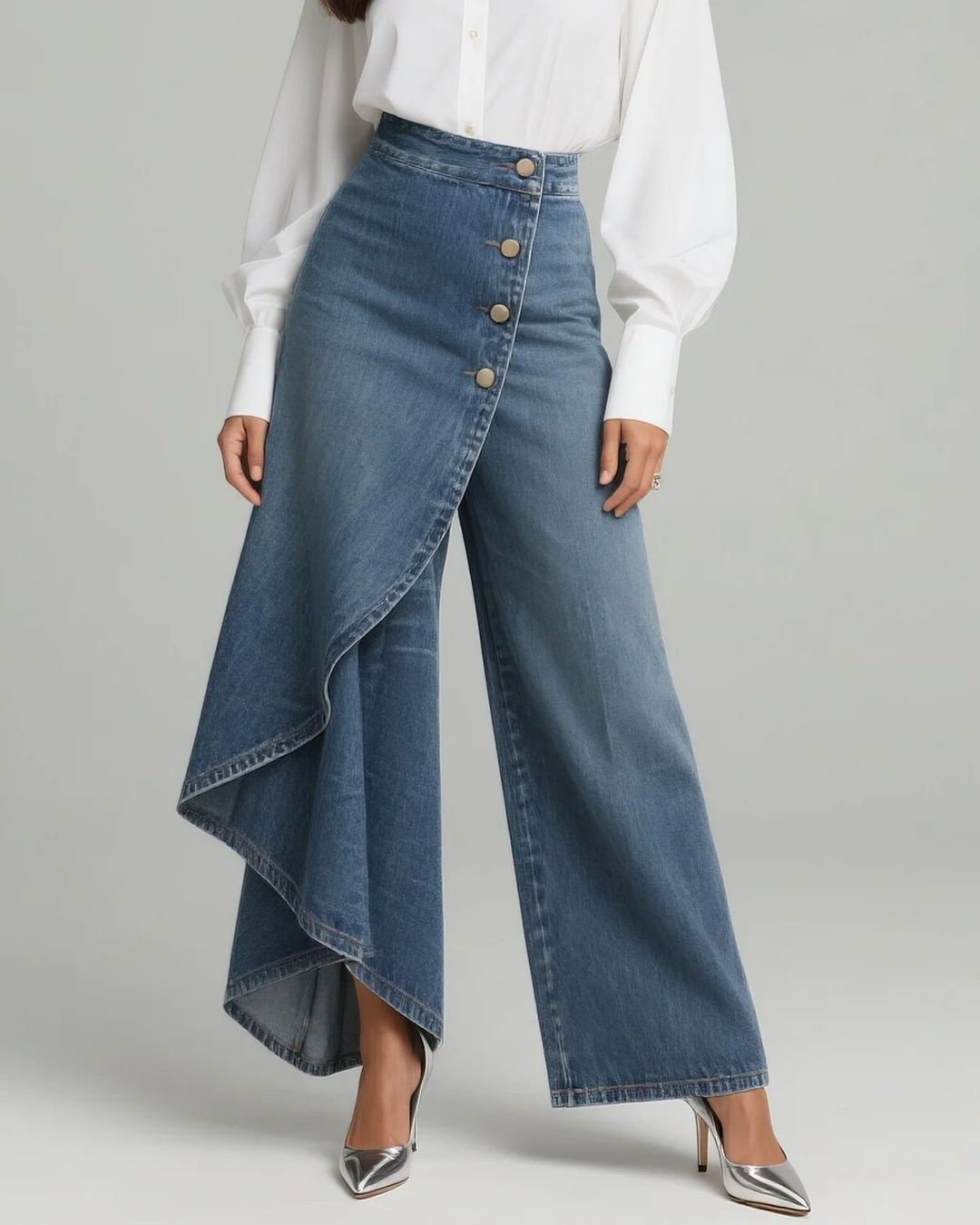 Dorotea | Wrap-Style Denim Pants