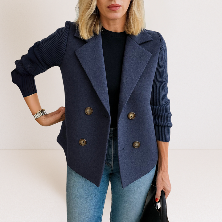 Federica | Knit-Sleeve Tailored Coat