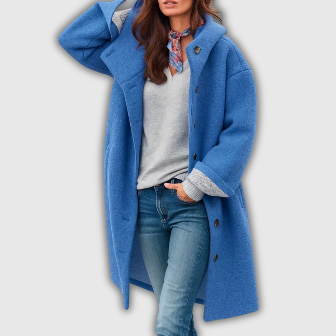 Giada | Long Hooded Button-Front Coat