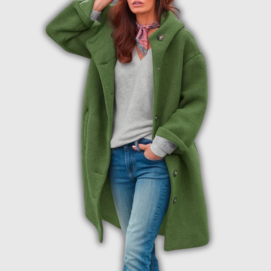 Giada | Long Hooded Button-Front Coat