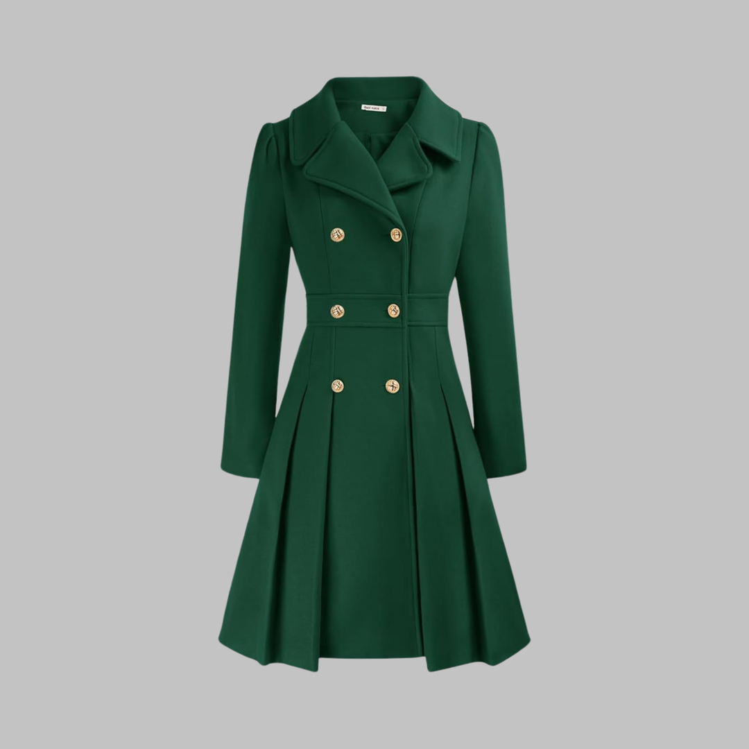 Priscilla - Elegant Double-Breasted Long-Sleeve Coat