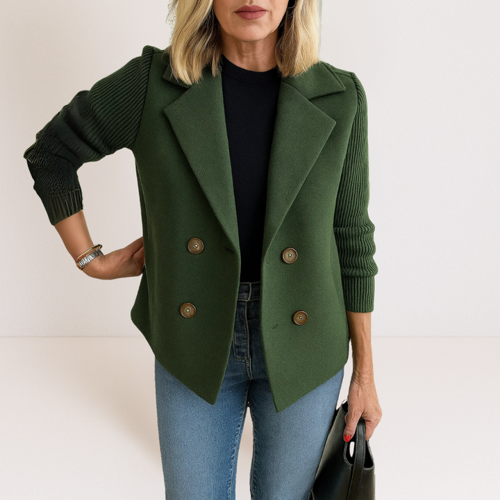 Federica | Knit-Sleeve Tailored Coat