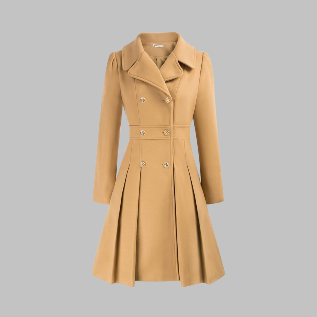 Priscilla - Elegant Double-Breasted Long-Sleeve Coat