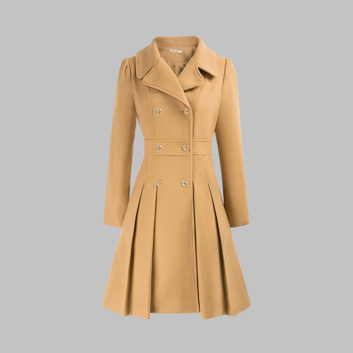 Priscilla - Elegant Double-Breasted Long-Sleeve Coat