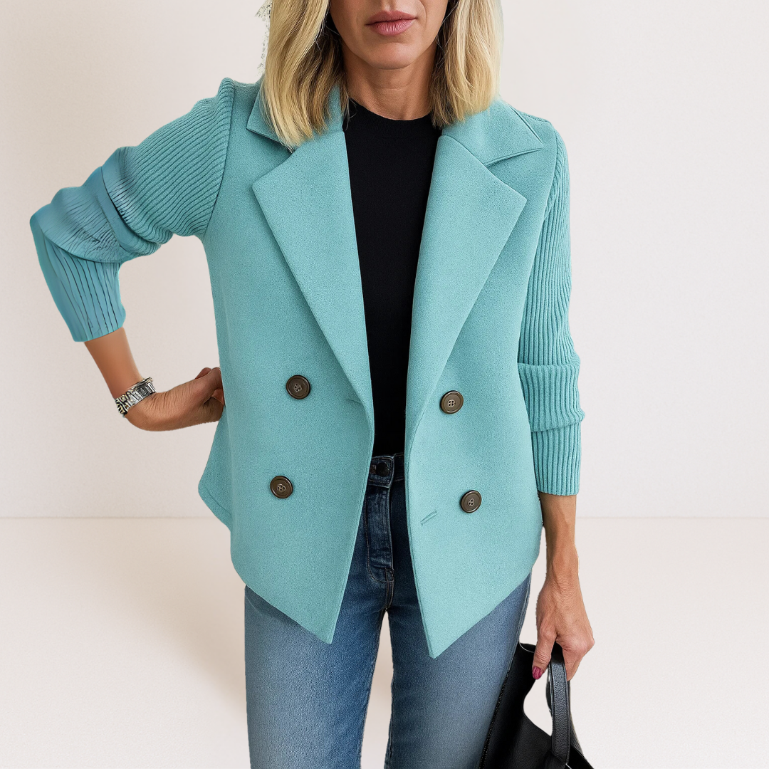 Federica | Knit-Sleeve Tailored Coat