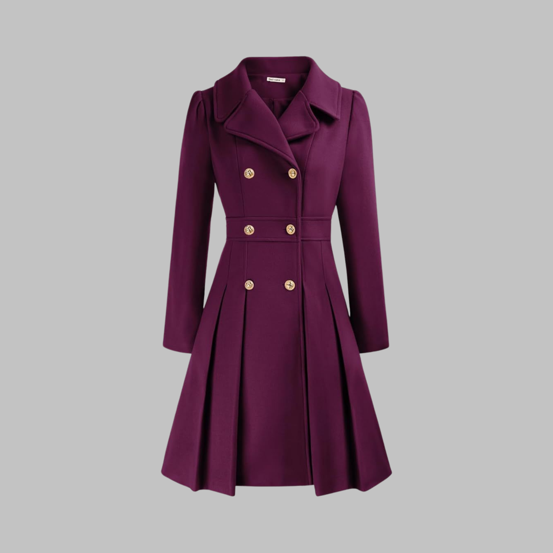 Priscilla - Elegant Double-Breasted Long-Sleeve Coat