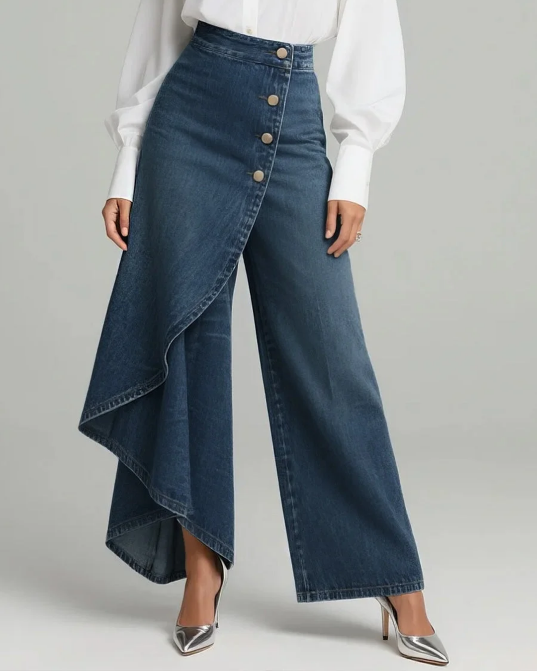 Dorotea | Wrap-Style Denim Pants