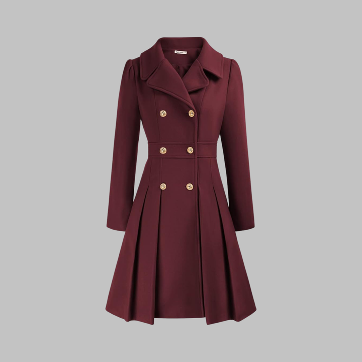 Priscilla - Elegant Double-Breasted Long-Sleeve Coat