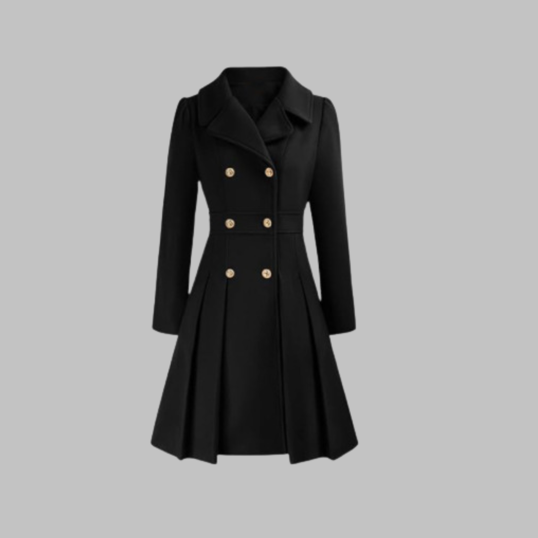 Priscilla - Elegant Double-Breasted Long-Sleeve Coat