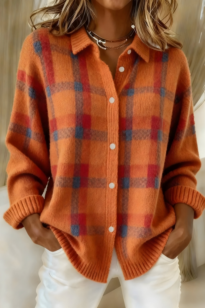 Fabiana | Plaid Knit Shirt Jacket