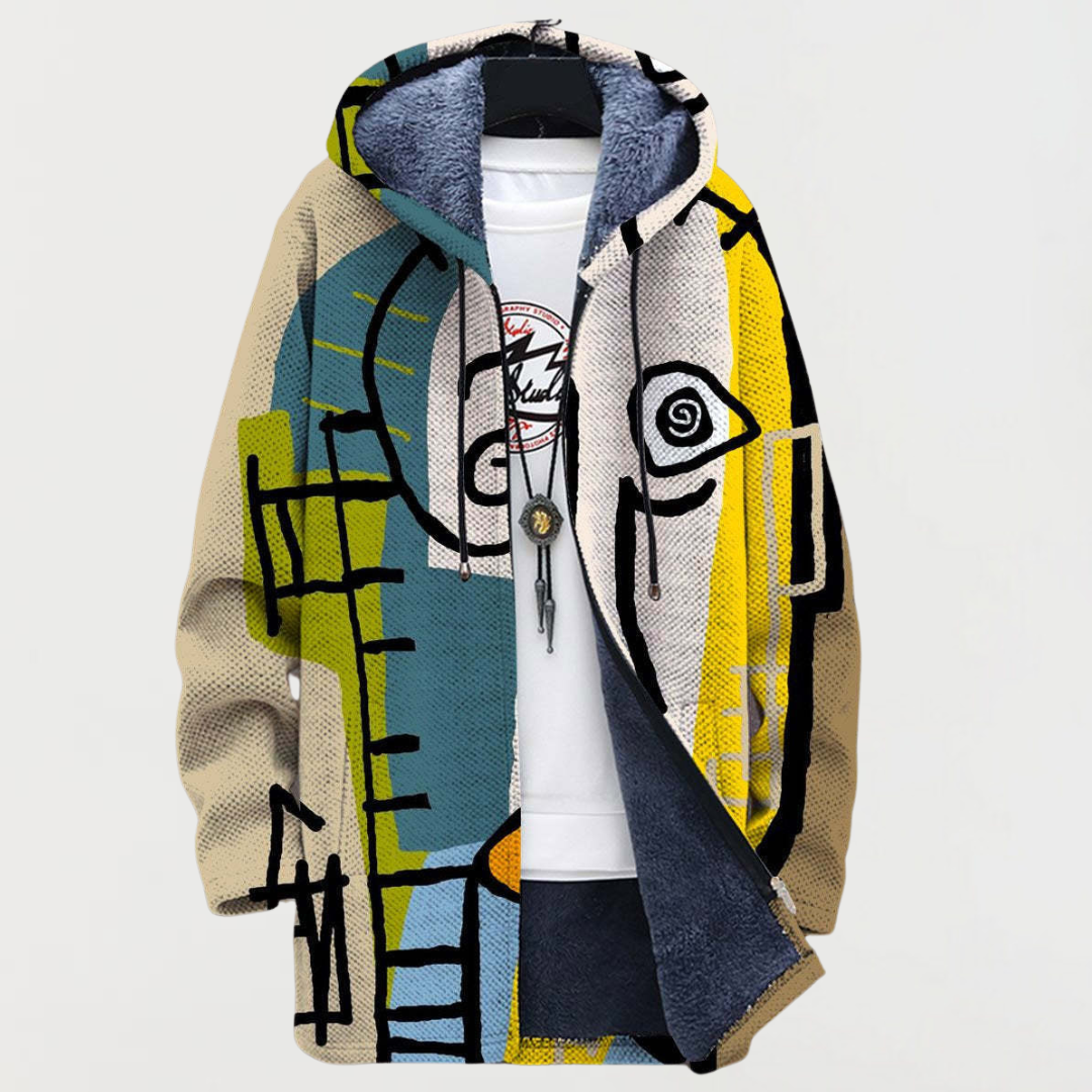 Giuliana | Abstract-Print Hooded Cardigan