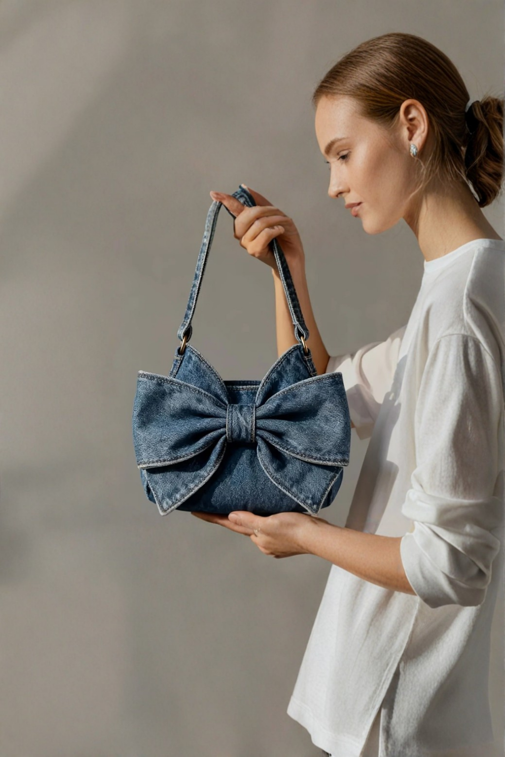 Violetta | Bow Denim Bag
