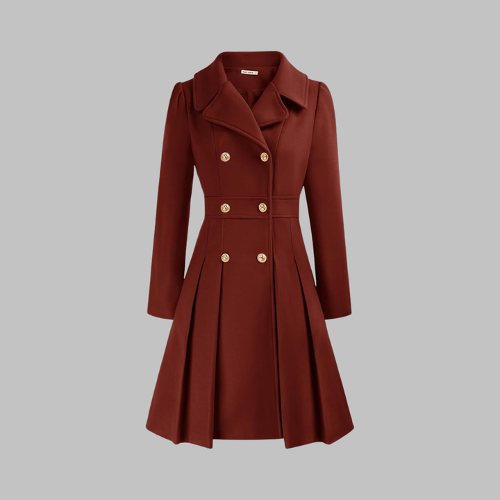 Priscilla - Elegant Double-Breasted Long-Sleeve Coat