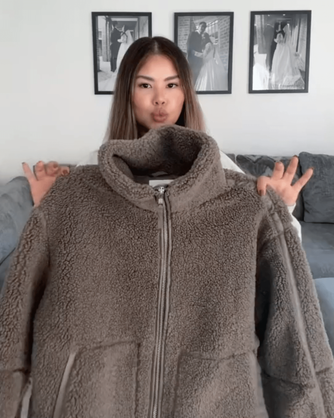 Francesca | Oversized Teddy Jacket with Stand Collar