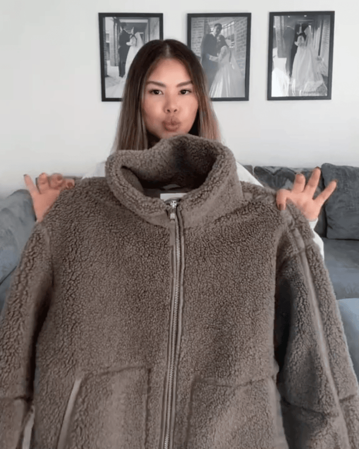 Francesca | Oversized Teddy Jacket with Stand Collar