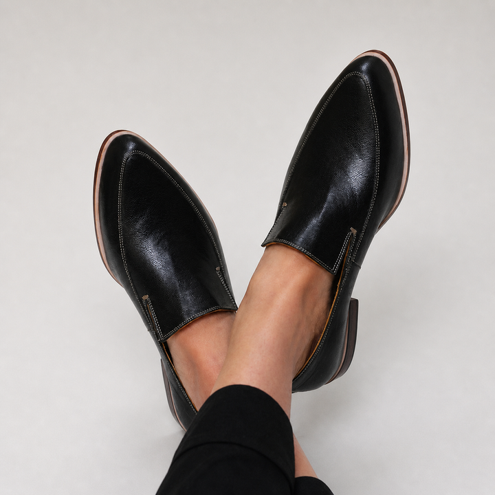 Benedetta | Black Patchwork Loafers