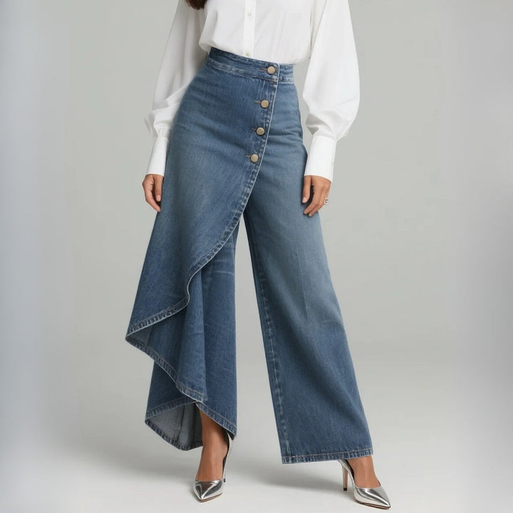 Dorotea | Wrap-Style Denim Pants