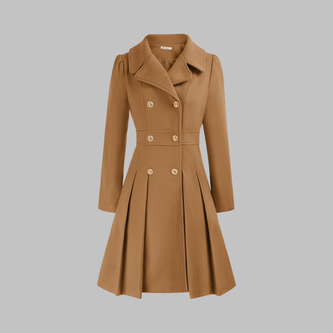 Priscilla - Elegant Double-Breasted Long-Sleeve Coat