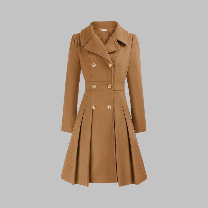 Priscilla - Elegant Double-Breasted Long-Sleeve Coat