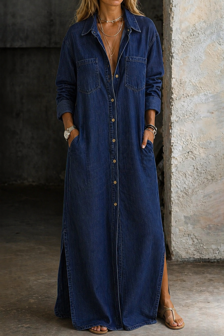 Valentina | Button-Front Denim Dress