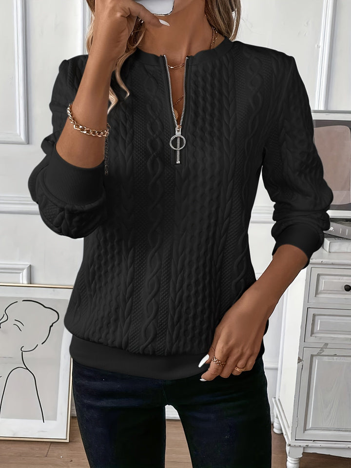 Giada | Women's Cable-Knit Zip Sweater