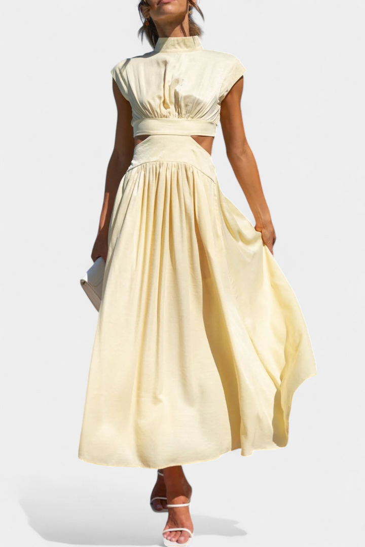 Marina High Neck Top and Flowing Skirt with Side Slits