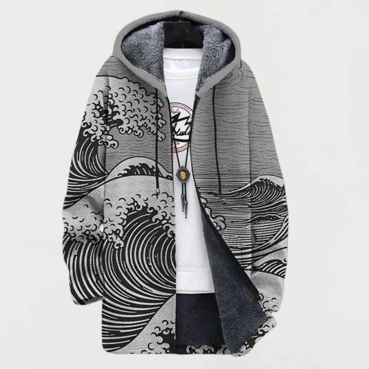 Annamaria | Wave-Design Hooded Cardigan