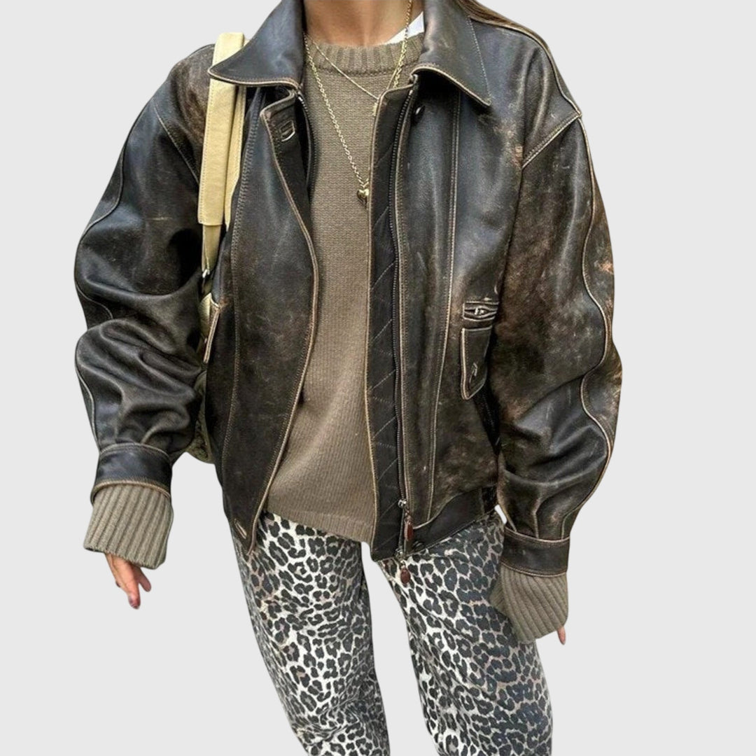 Viviana | Vintage Jeans with Leopard Print