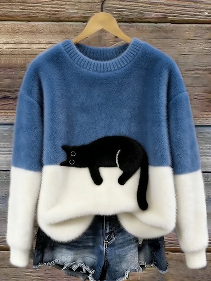 Gemma | Soft Cat Graphic Sweater