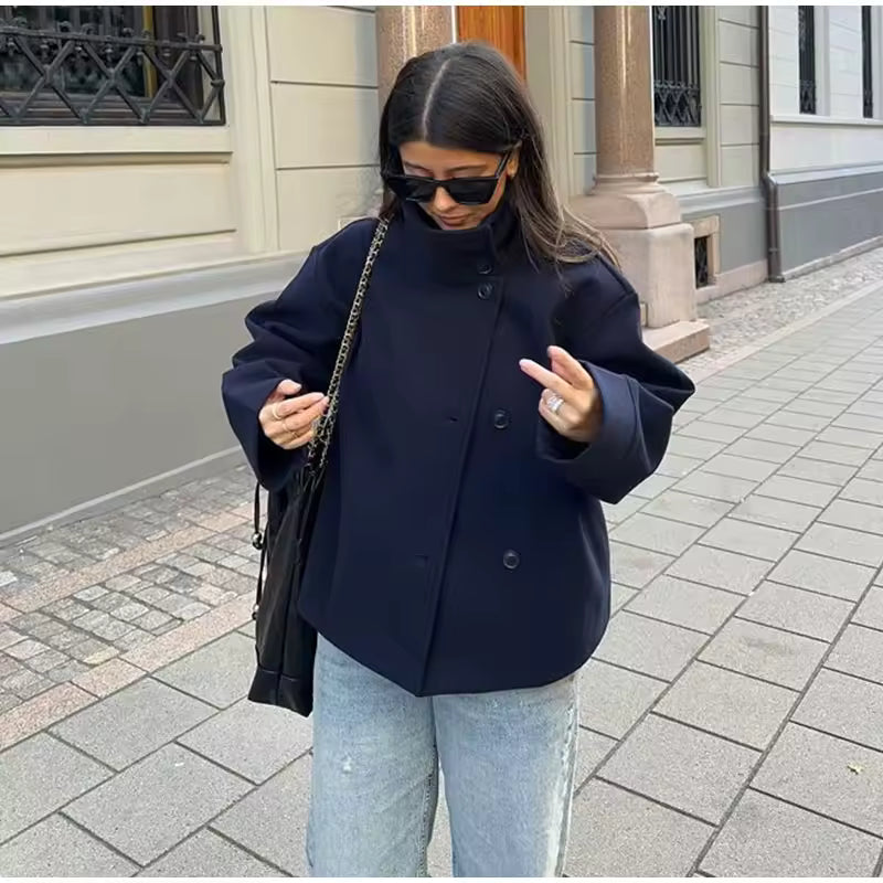 Rosa | Luxe Double-Breasted Short Coat
