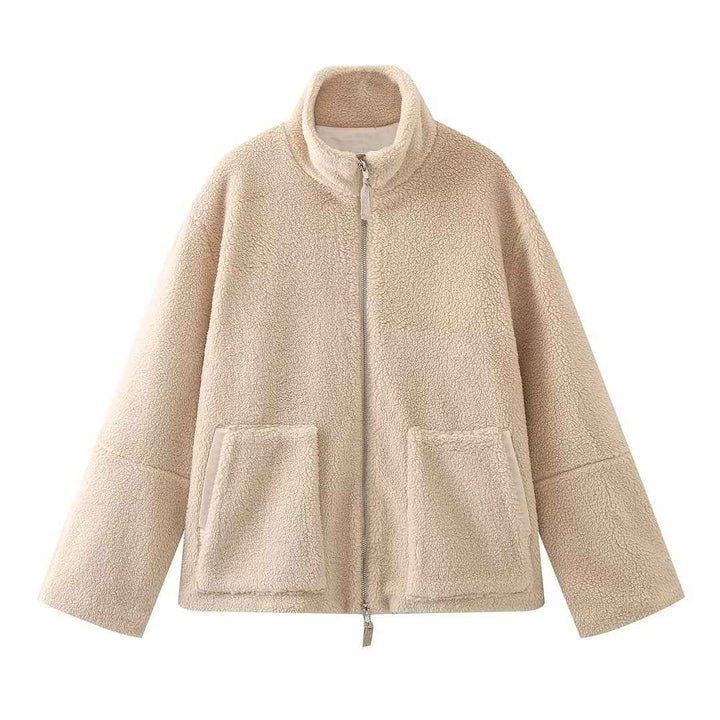 Francesca | Oversized Teddy Jacket with Stand Collar
