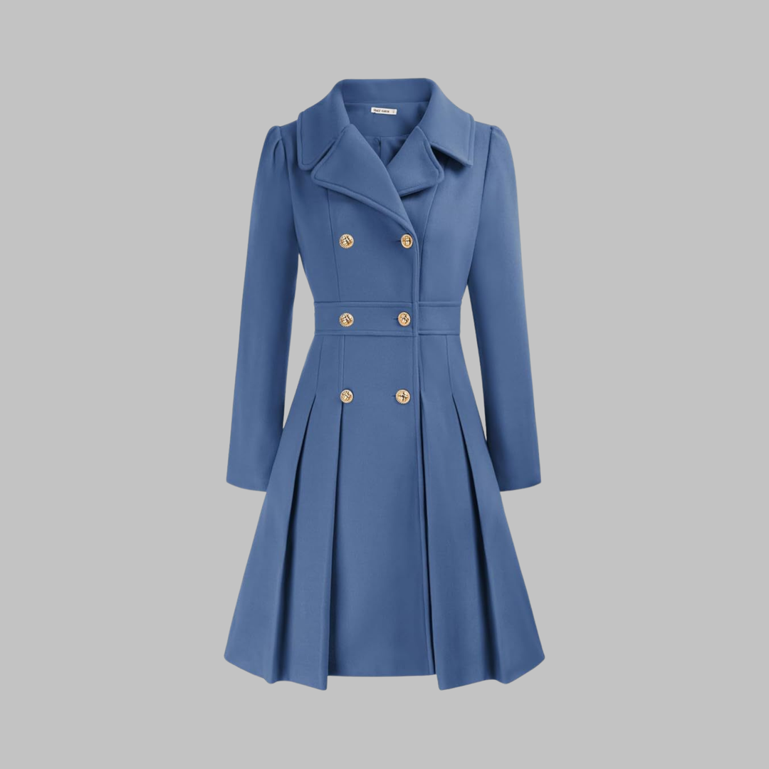 Priscilla - Elegant Double-Breasted Long-Sleeve Coat