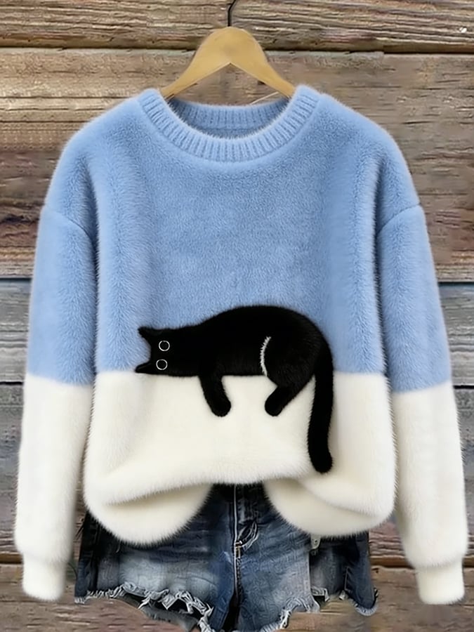 Gemma | Soft Cat Graphic Sweater