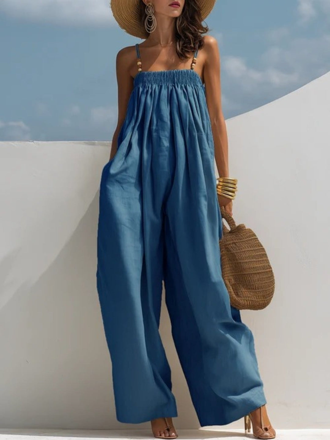 Tiziana | Wide-Leg Denim Jumpsuit