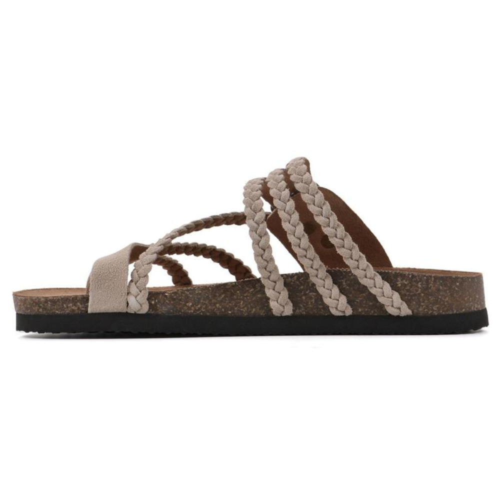 Gloria - Braided Cork Sandals