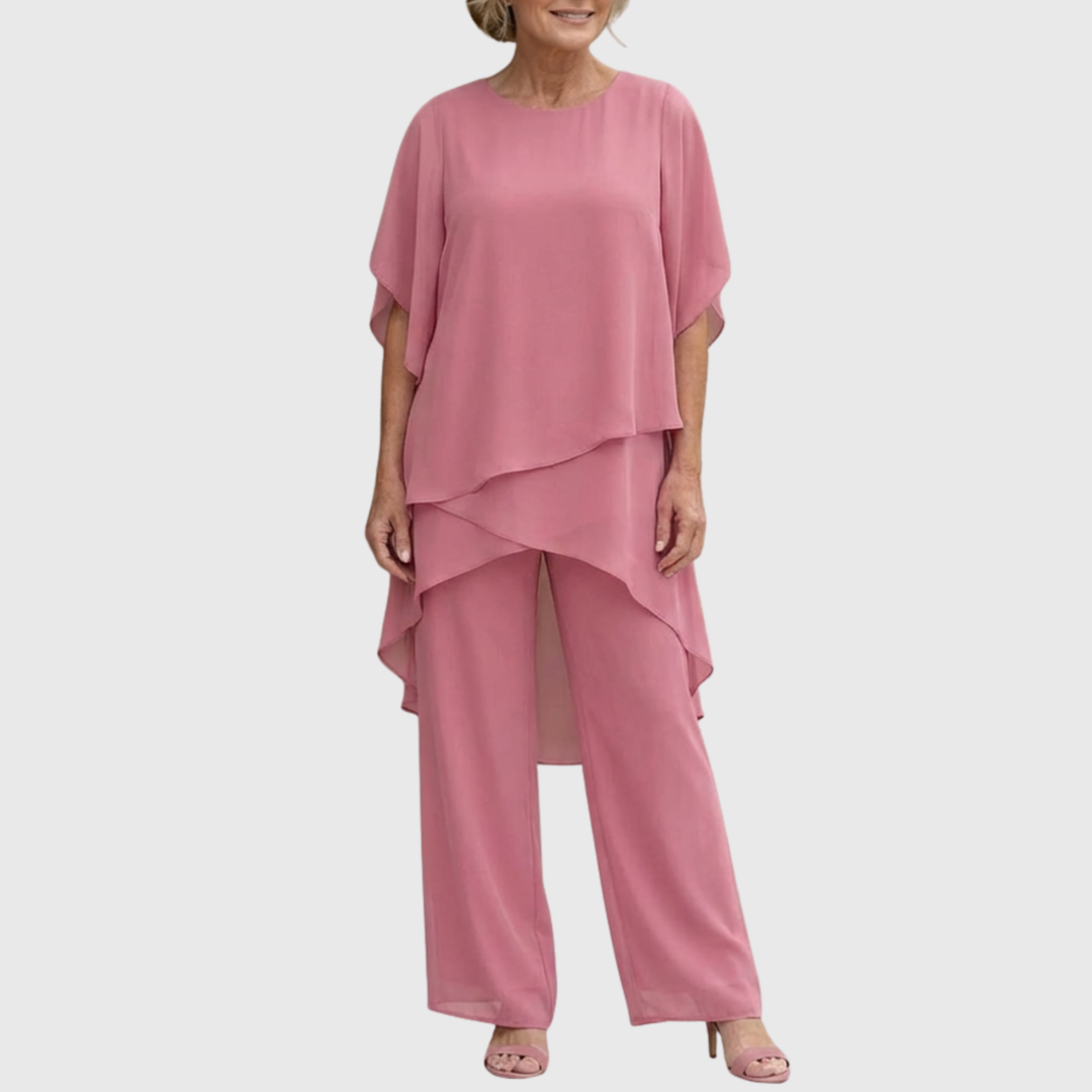 Irene | Suit with draped palazzo pants