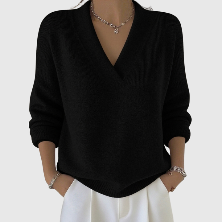 Eva | Relaxed Soft V-Neck Sweater