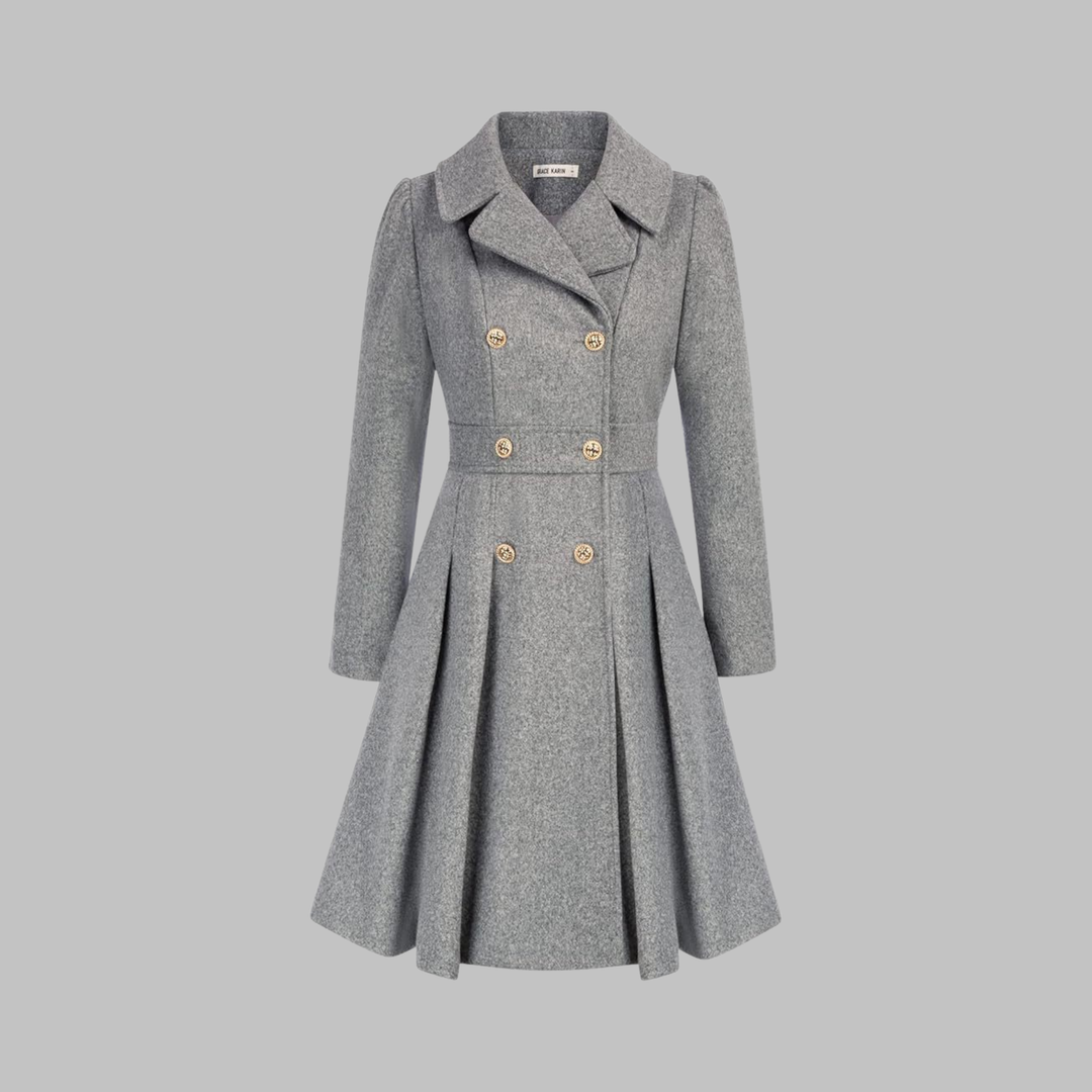 Priscilla - Elegant Double-Breasted Long-Sleeve Coat