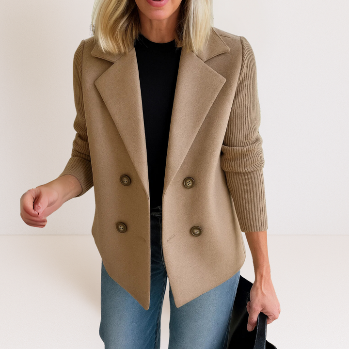 Federica | Knit-Sleeve Tailored Coat