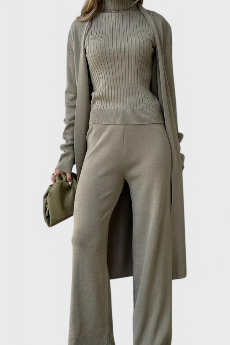 Cristina 3-Piece Soft Knit Ensemble with Chic Design