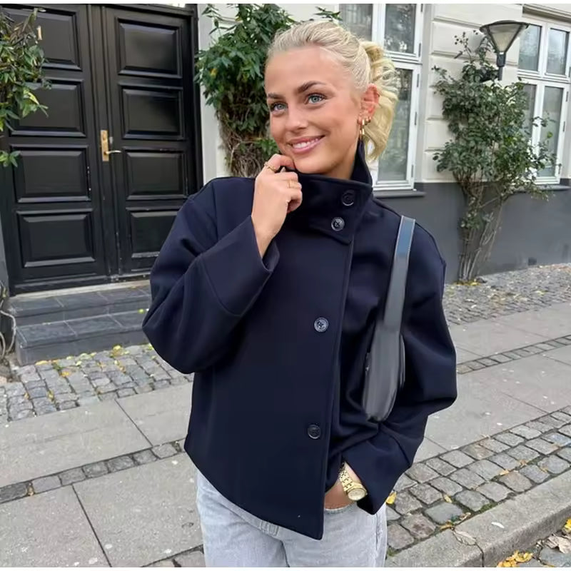 Rosa | Luxe Double-Breasted Short Coat