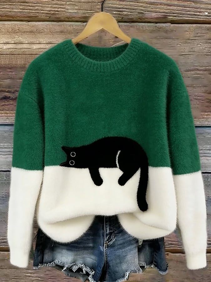 Gemma | Soft Cat Graphic Sweater