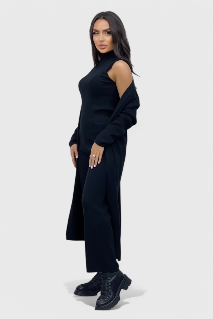 Cristina Elegant Cut 3-Piece Soft Knit Ensemble